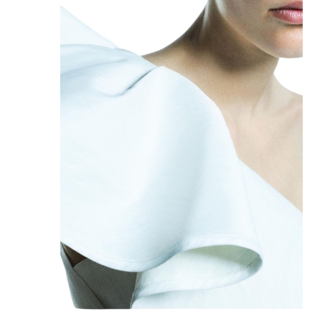Zara White Ruffled Mini Dress - Picture 2 of 12